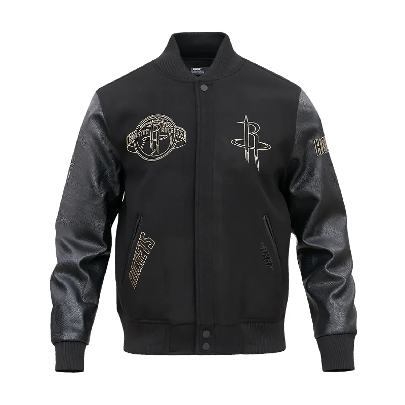 Rockets Black Gold Varsity Jacket - Mens Corduroy Jacket Velvet Jacket Brocade Jacket