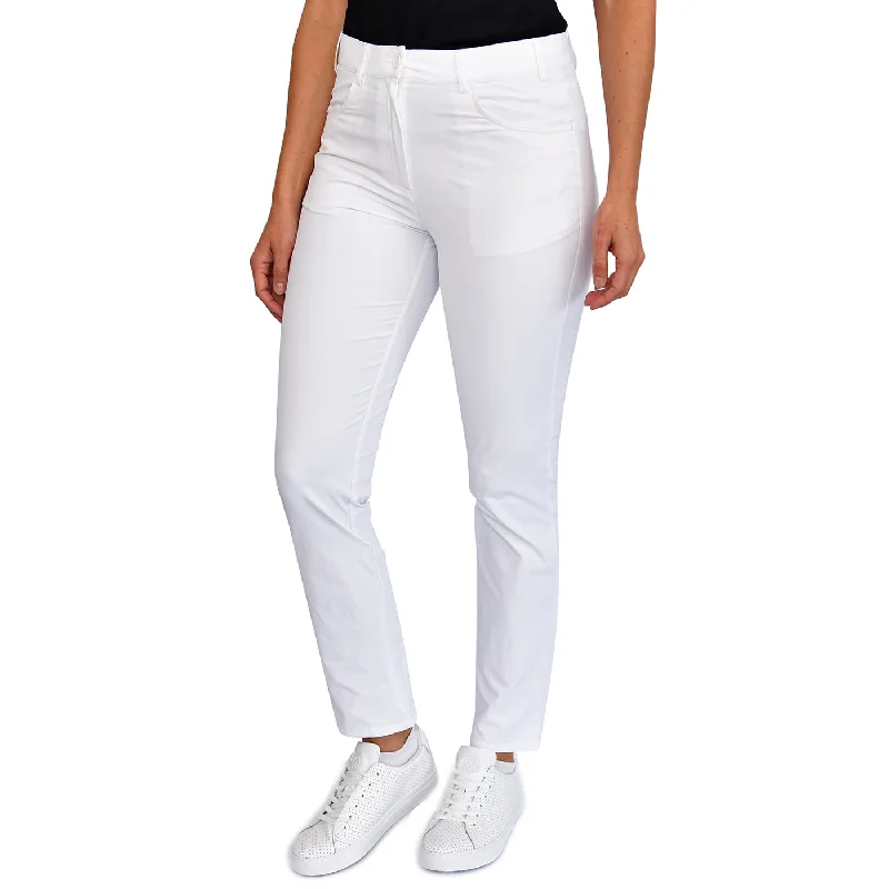 Glenmuir Women's Kaley Lightweight Stretch Performance Golf Trousers - White Trousers Harem Relaxed Fit