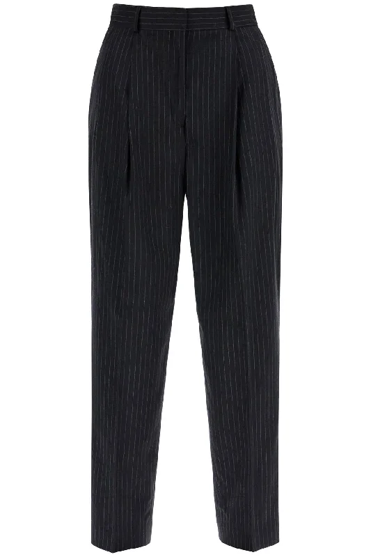 double pleated pinstripe trousers 244 WRB847 FB0280 NAVY 016 Trousers fashionable trendy