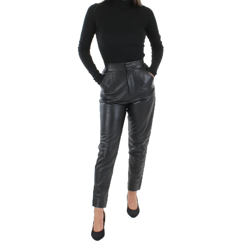 Equipment Femme Womens Philomenia Faux Leather High Rise Trouser Pants Trousers Velvet Soft