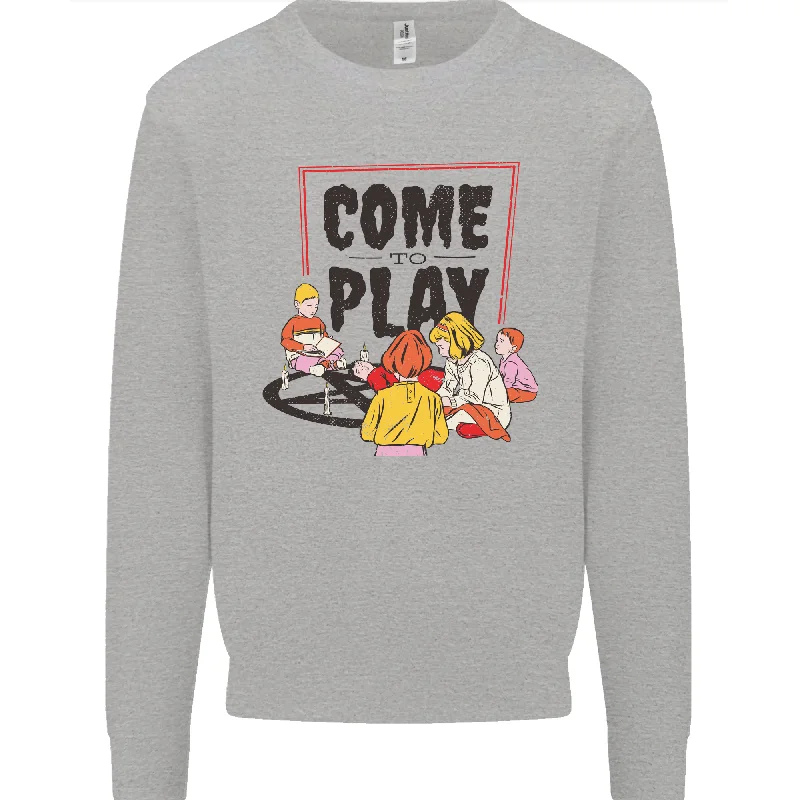 Come to Play Lets Summon Demons Ouija Board Mens Sweatshirt Jumper Hoodie with Back Slit Movement Comfort