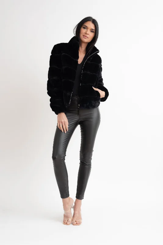 Alexa Faux Fur Jacket Elasticated Jacket Padded Jacket Insulated Jacket