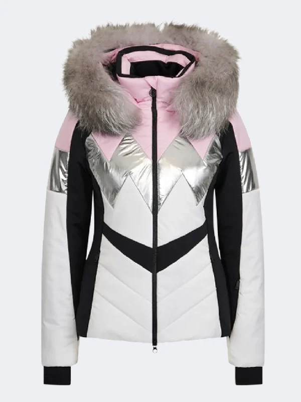 Sportalm Manila Women Skiing Jacket Chalk Pink Herringbone Jacket Houndstooth Jacket Plaid Jacket