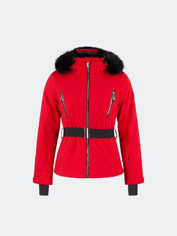 Oil And Gaz Comfortable Women Skiing Jacket Red/Black/Gun Fleece Jacket Down Jacket Parka