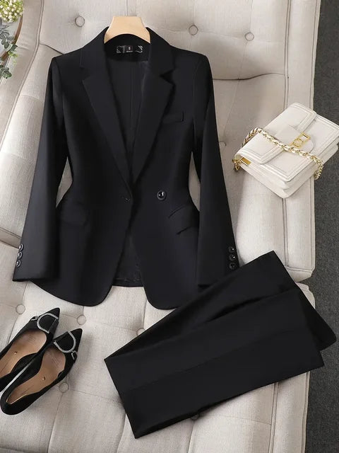 Office Wear Women Blazer Suits Elegant Casual Blazer 2 Piece Set Women's Long Blazer