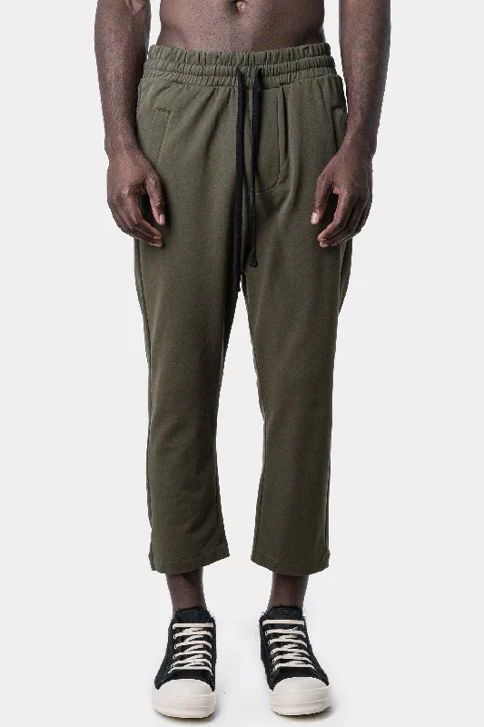 Cropped cotton trousers, Green Chinos Cotton Straight Leg