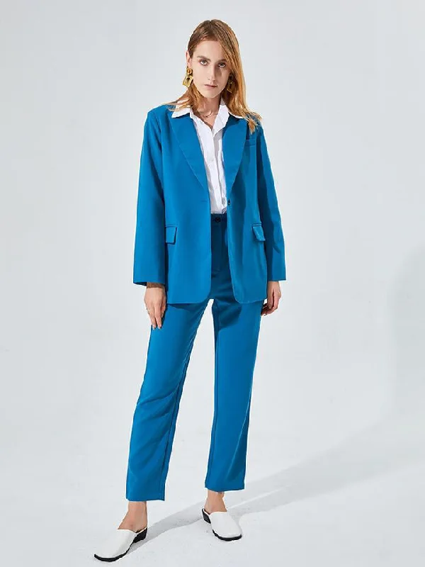 Women Blazer And Guard Pants Sets Two Pieces Women Formal Suit Women's Navy Jacket