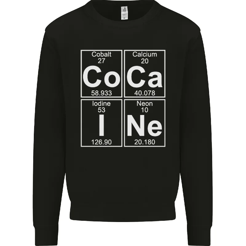 Cocaine Periodic Table Funny Drug Culture Mens Sweatshirt Jumper Hoodie with Tied Waist Feminine Flattering