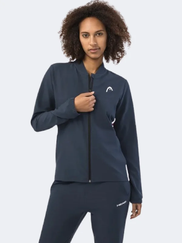 Head Breaker Women Tennis Jacket Navy/Purple Oversized Jacket Tailored Jacket Straight Jacket