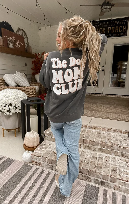 Charcoal The Dog Mom Club Sweatshirt Oversized Hoodie Comfort Casual