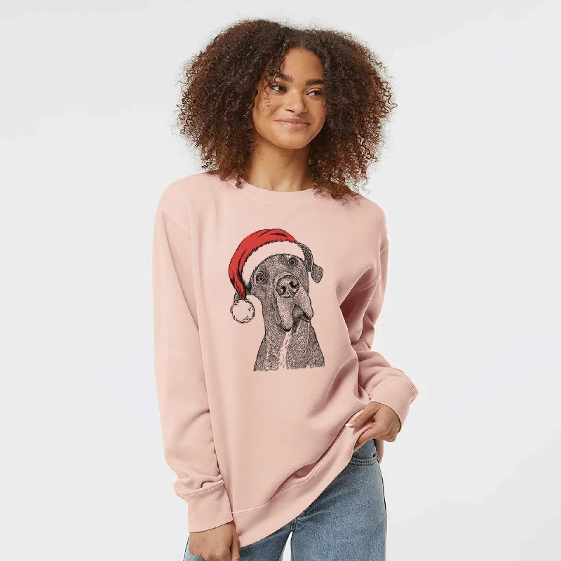 Santa River the Great Dane - Unisex Pigment Dyed Crew Sweatshirt Hoodie with Ribbed Neckline Snug Warm