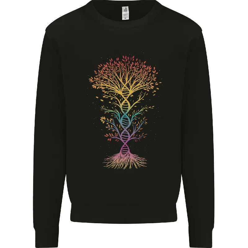 Colourful DNA Tree Biology Science Mens Sweatshirt Jumper Hoodie with Cropped Fit Short Trendy