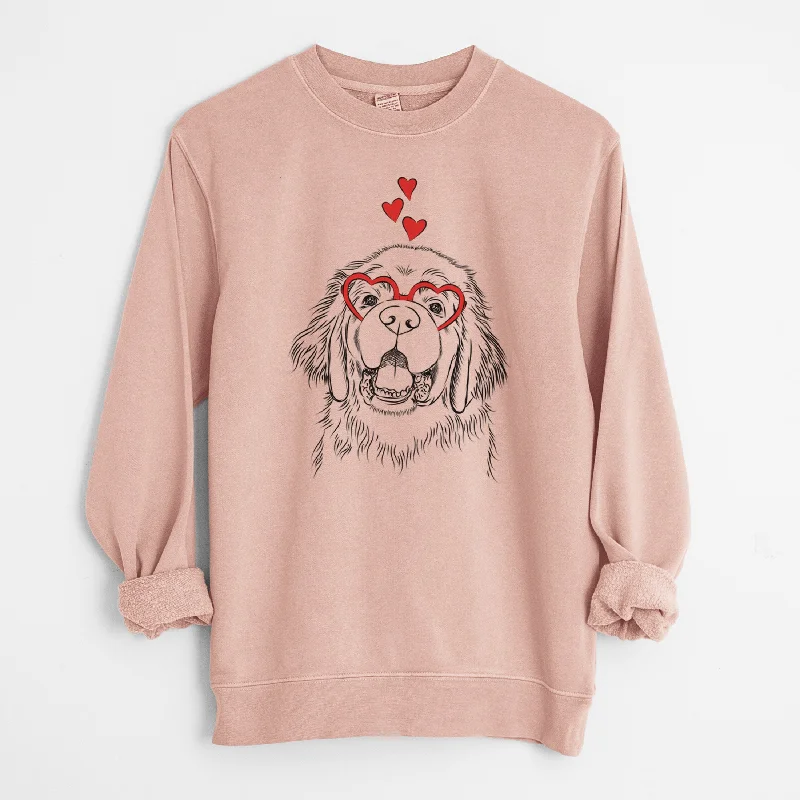 Valentine Mozart the Newfoundland - Unisex Pigment Dyed Crew Sweatshirt Hoodie with Cropped Fit Short Trendy