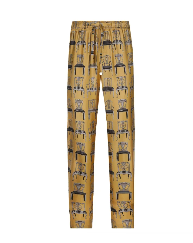 Dolce & Gabbana graphic-print silk lounge trousers Trousers Fleece Cozy