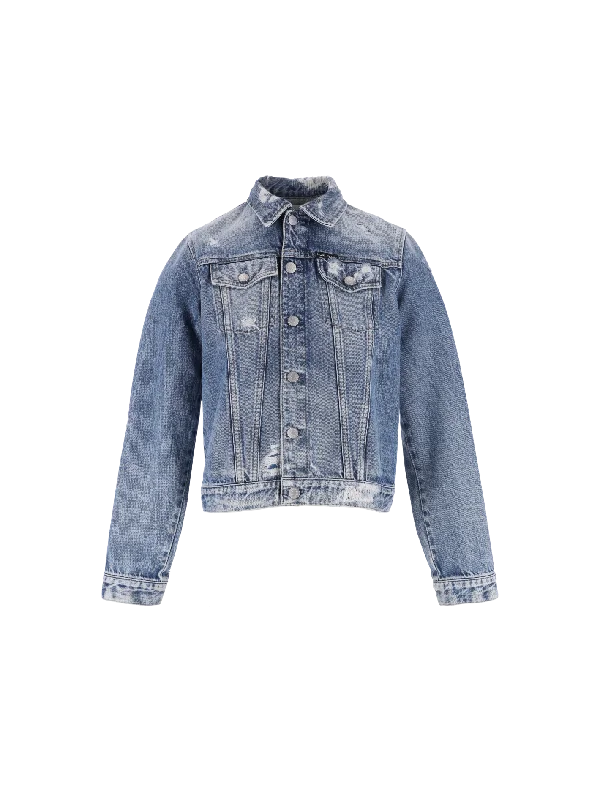 distressed denim jacket Quilted Jacket Puffer Jacket Insulated Jacket