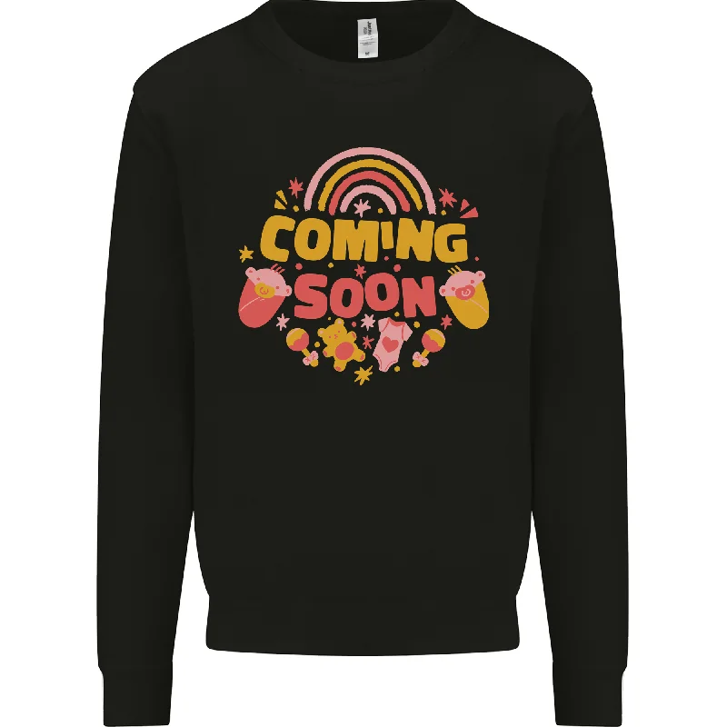 Coming Soon New Baby Pregnancy Pregnant Mens Sweatshirt Jumper Hoodie Sweatshirt Pullover