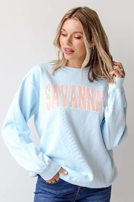 Light Blue Savannah Sweatshirt Hoodie Sweatshirt Pullover