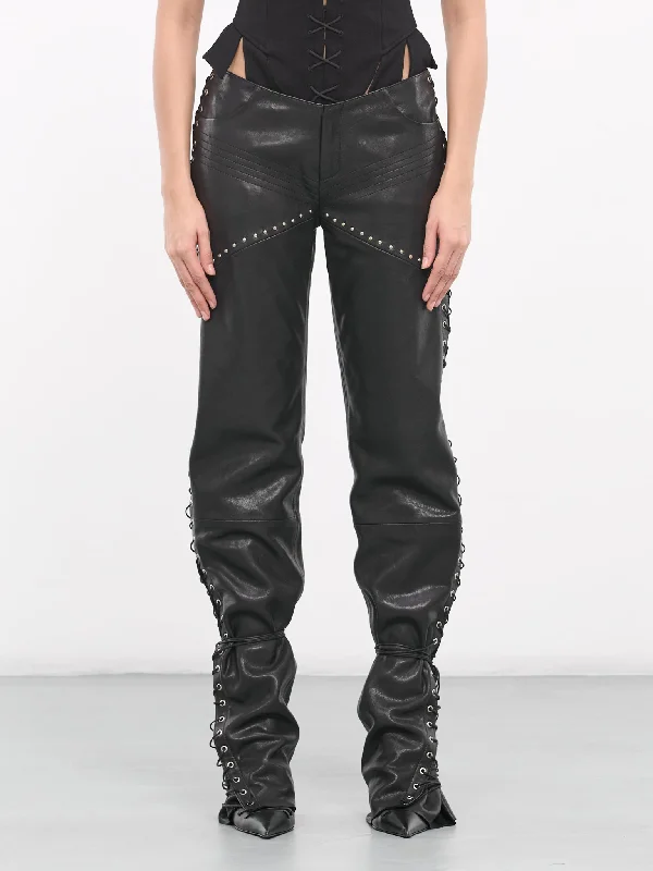 Hard Candy Leather Trousers (031-HARD-CANDY-BLACK) Trousers Corduroy Warm