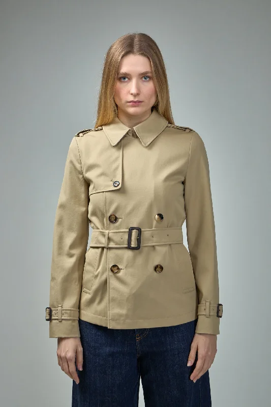 Cotton Blend Trench Jacket One-Shoulder Jacket Off-the-Shoulder Jacket Asymmetrical Jacket