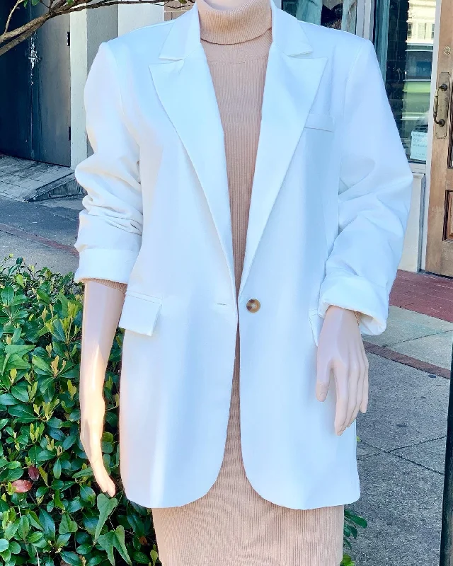 Single breasted oversized blazer Silk Women's Blazer