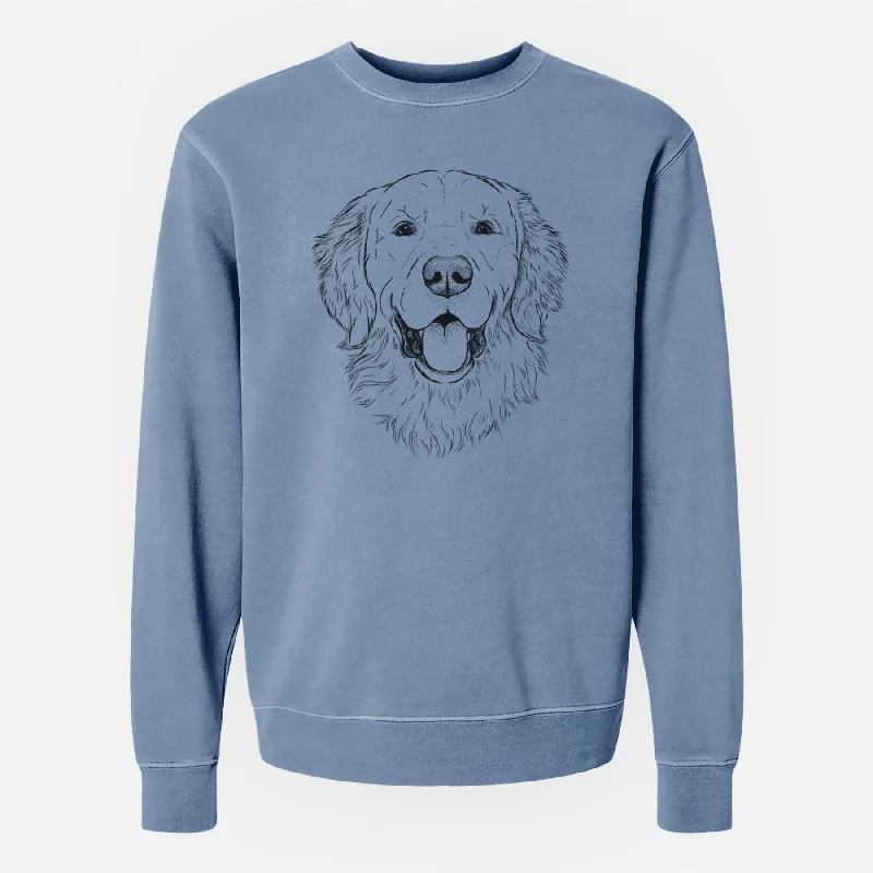 Bare Sam the Golden Retriever - Unisex Pigment Dyed Crew Sweatshirt Hoodie with Oversized Fit Loose Comfortable