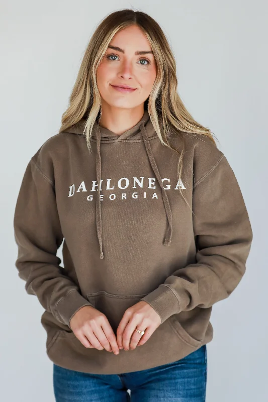 Brown Dahlonega Georgia Hoodie Hoodie with Patch Decorative Personalized