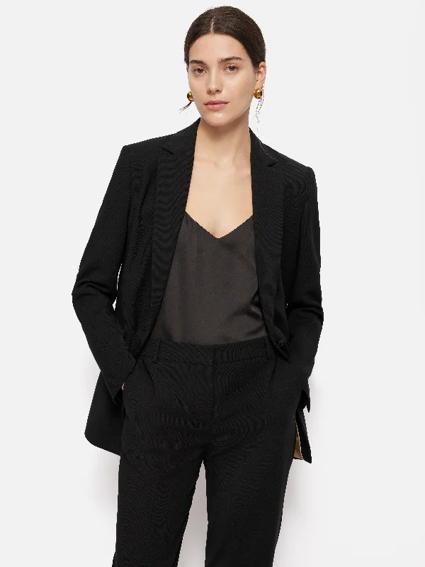 Fluid Twill Knox Blazer | Black Women's Handmade Blazer