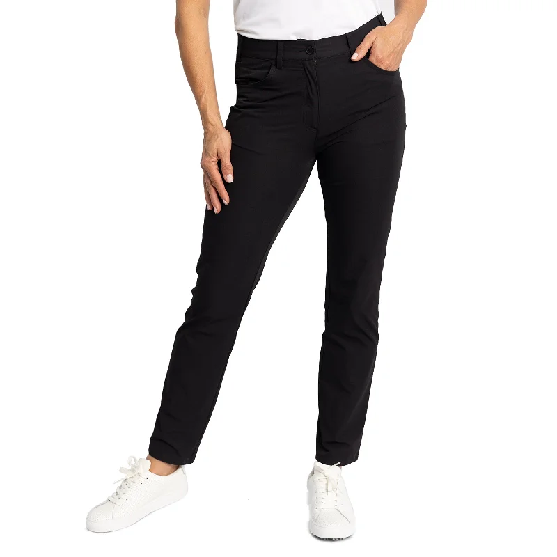 Glenmuir Women's Kaley Lightweight Stretch Performance Golf Trousers - Black Trousers Pleated Formal