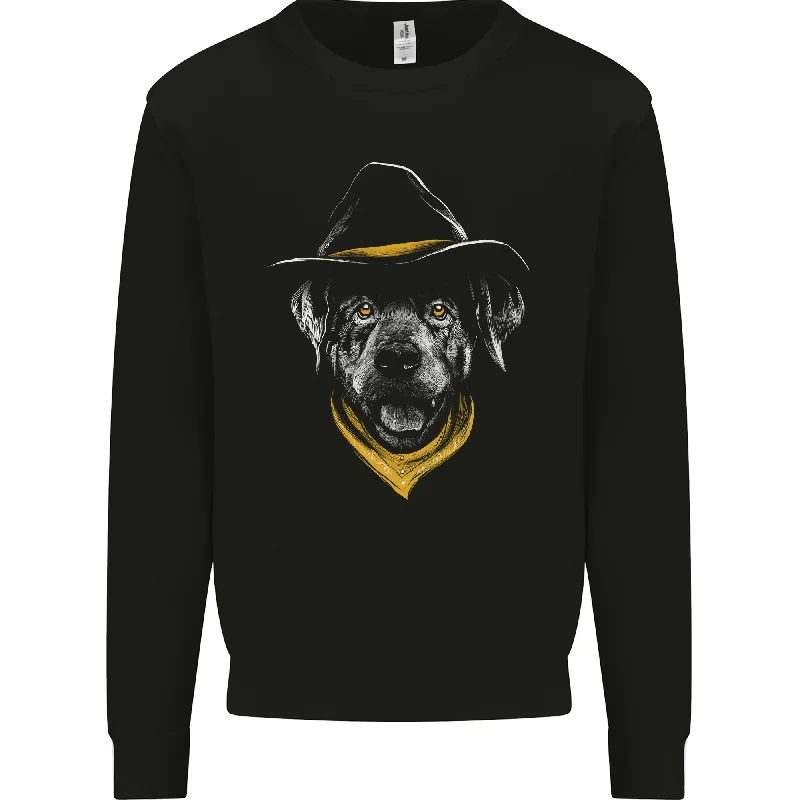 Cowboy Dog Mens Sweatshirt Jumper Hoodie with Print Artistic Unique