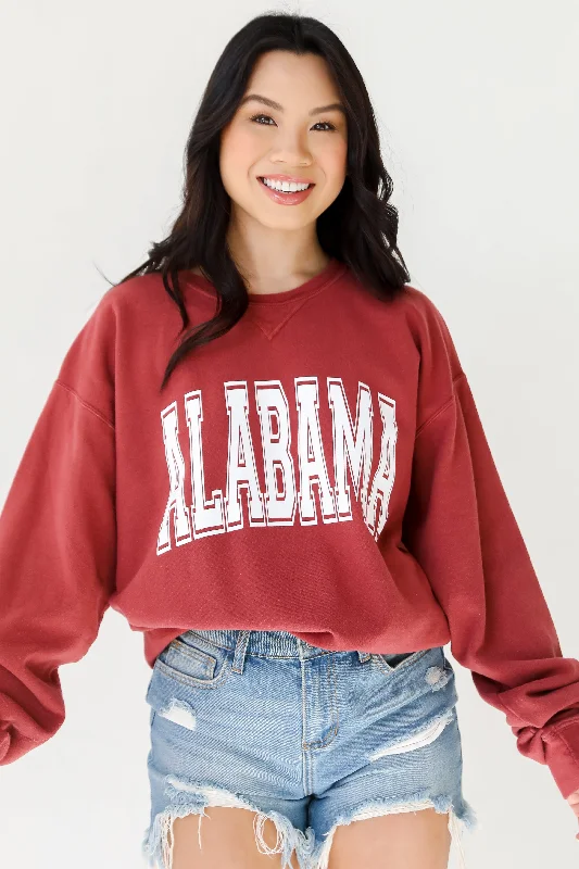 Crimson Alabama Sweatshirt Zip Hoodie Drawstring Kangaroo Pocket