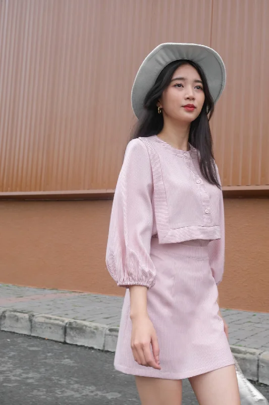 Athena Pink Blazer Top and Mini Skirt - Gu Fashion | Vietnam Fashion Store Women's Unique Blazer