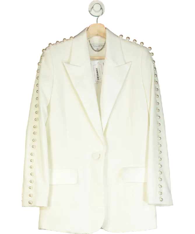 Nadine Merabi Charlotte White Pearl embellished Blazer UK 6 Women's Classic Blazer