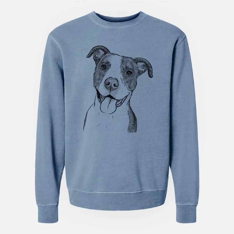 Bare Jax the American Pitbull Terrier Mix - Unisex Pigment Dyed Crew Sweatshirt Graphic Hoodie Design Print