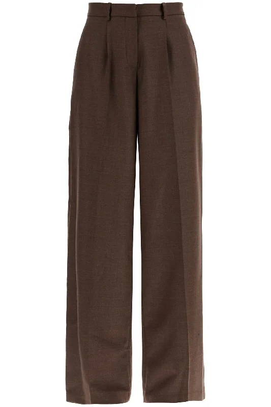 wide stretch wool trousers for comfortable fit 118724 BROWN Trousers sophisticated sleek