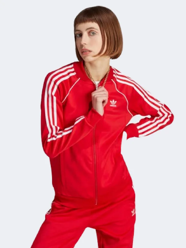 Adidas Adicolor Classic Sst Classic Women Original Jacket Better Scarlet/White Jersey Jacket Tulle Jacket Batik Jacket