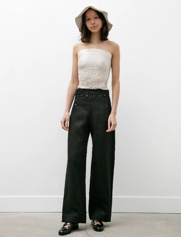 Linen Sailor Trousers Black Trousers Harem Relaxed Fit