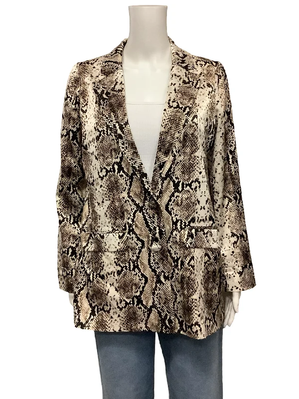 Cami NYC Silk Blazer Animal Print Size: XS Linen Women's Suit