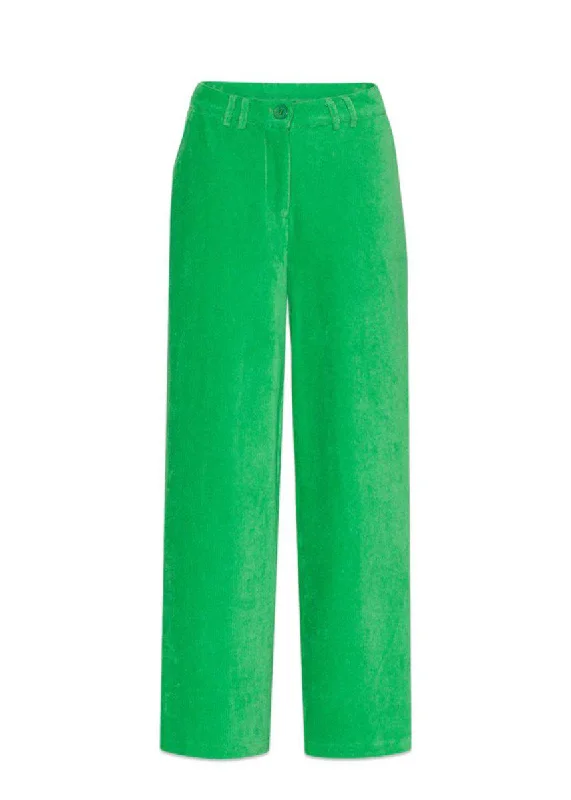 Aimee Trousers - Green Trousers Low Rise Relaxed