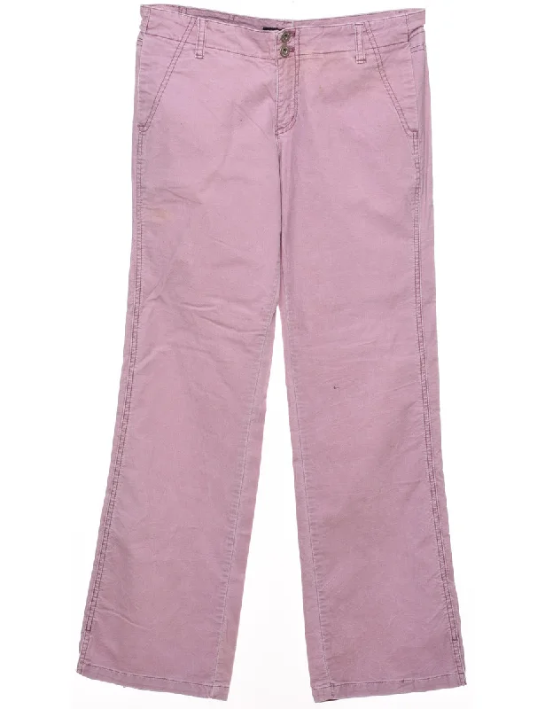 Pink 1990s Straight-Fit DKNY Trousers - W32 L31 Trousers luxurious high-end