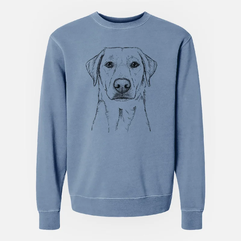 Bare Zoe the Yellow Lab - Unisex Pigment Dyed Crew Sweatshirt Hoodie with Hem Ribbing Snug Secure