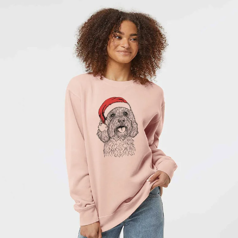 Santa Cali the Cavapoo - Unisex Pigment Dyed Crew Sweatshirt Hoodie with Earth Tones Natural Calm