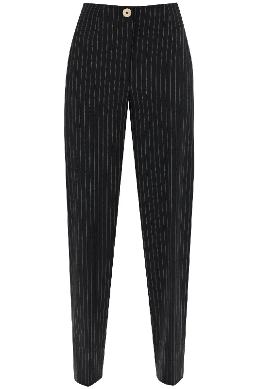 striped tapered trousers F9406 BLACK Chinos Cotton Straight Leg