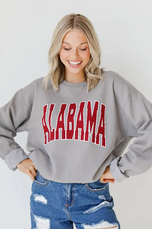 Grey Alabama Sweatshirt Oversized Hoodie Comfort Casual