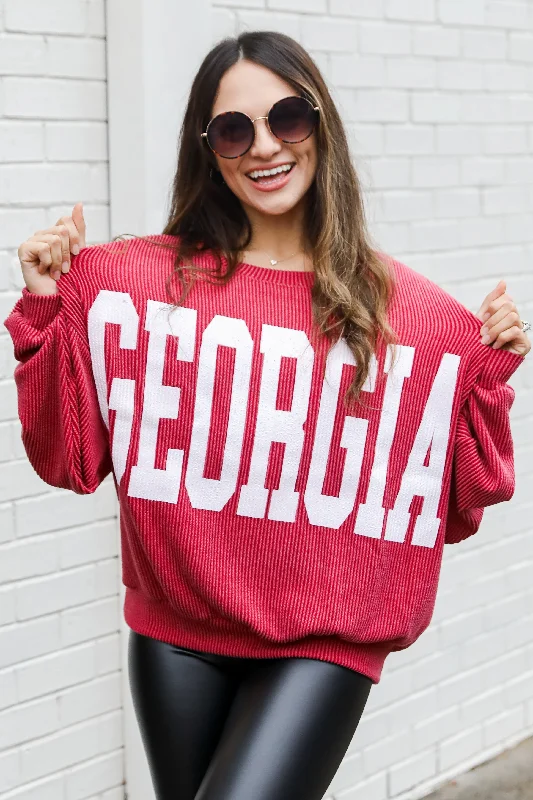 Georgia Corded Sweatshirt Hoodie with Neon Bright Vibrant