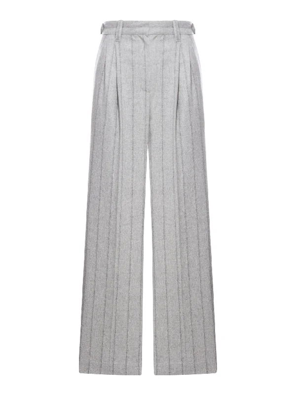 Pleat-detailing straight-leg trousers Trousers Travel Practical