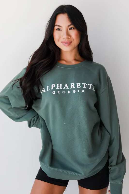 Alpharetta Georgia Sweatshirt Hoodie with Slim Fit Tailored Modern