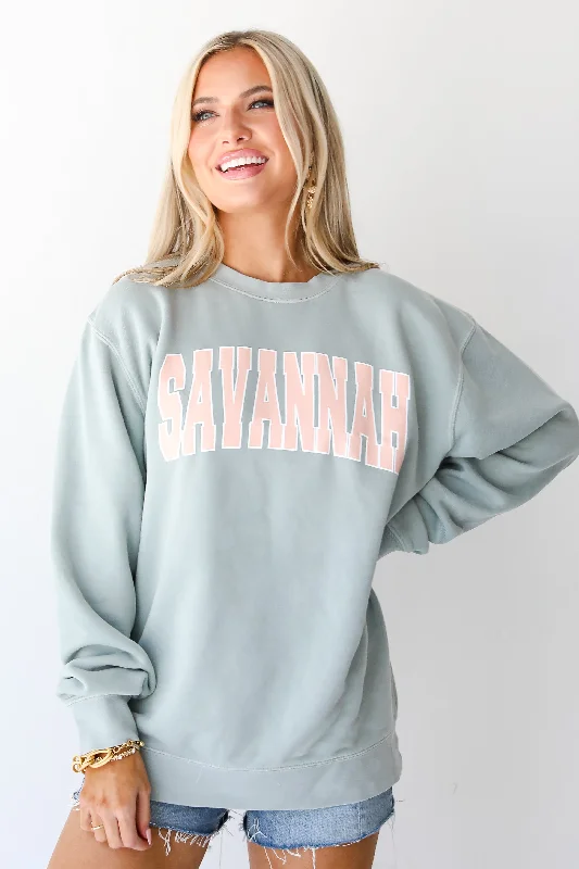 Sage Savannah Sweatshirt Cotton Hoodie Fleece Lining Warmth