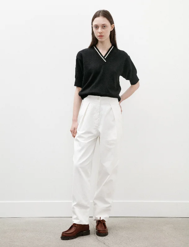 MHL Cinch Back Trousers Soft Twill Off White Trousers Essential Wardrobe