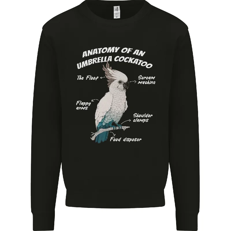 Cockatoo Anatomy Mens Sweatshirt Jumper Hoodie with Hem Drawcord Adjustable Customizable