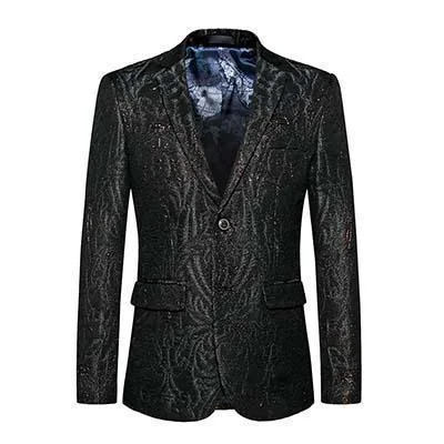 Men Blazer - Black Sequin Blazer Women's Party Jacket